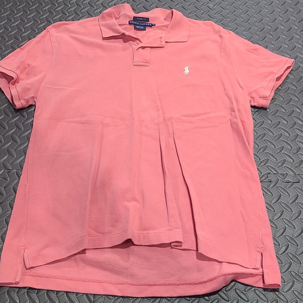 Ralph Lauren Polo Shirt Womens XL Pink Classic Fit Short Sleeve